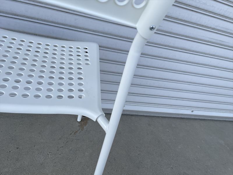 軽量スタッキングチェア 白 拡大画像