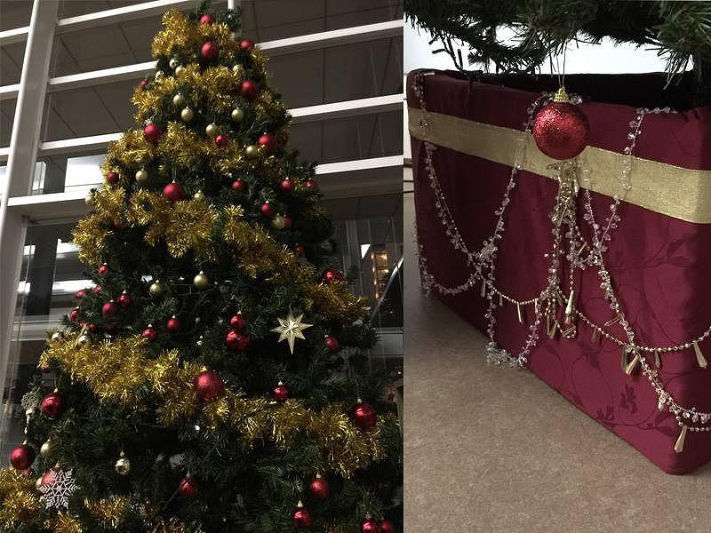 大型クリスマスツリー 現場の風景