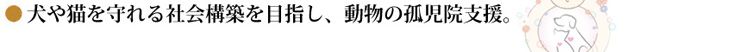 犬や猫を守れる社会構築を目指し、動物の孤児院支援