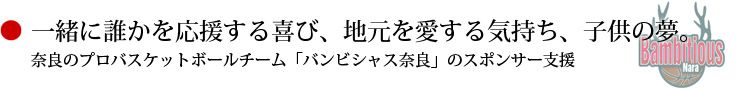 一緒に誰かを応援する喜び、地元を愛する気持ち、子供の夢。奈良のプロバスケットボールチーム「バンビシャス奈良」のスポンサー支援