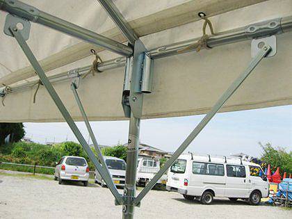 パイプテント組み立て手順その9 筋交いイメージ