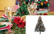 レストランのアイキャッチにクリスマスツリーセットを使用