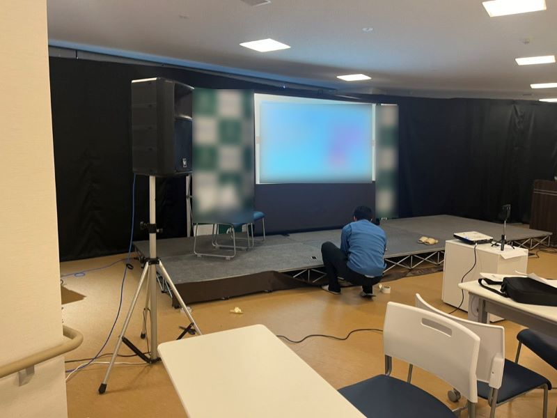 ファミリーイベントで会場設営と音響オペ