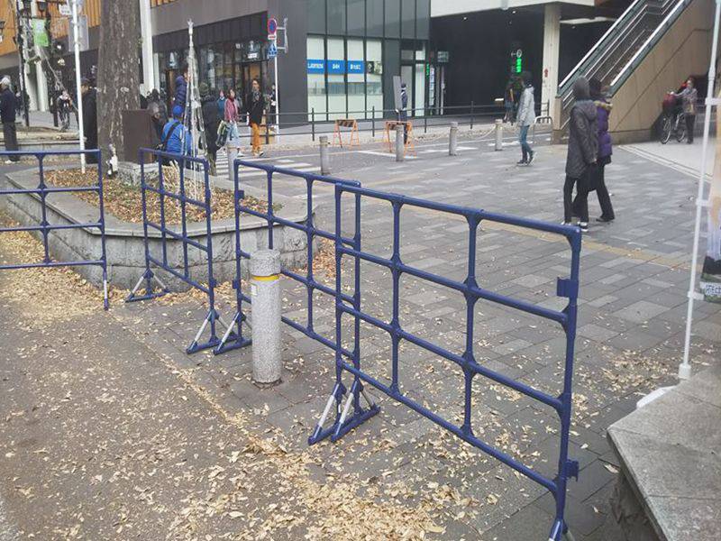 サイクリングイベントにてパイプフェンス 使用風景
