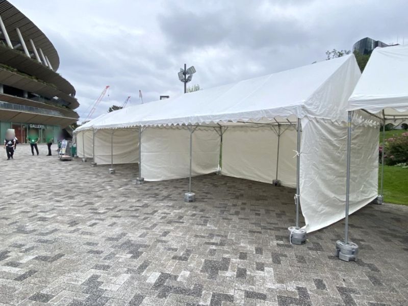 6坪テント屋外イベントにて設営 現場写真